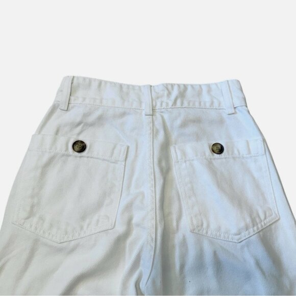 Reformation Marine Jeans White Denim High Rise Straight Leg Women's 24 - Picture 9 of 9